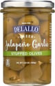 Delallo Garlic & Jalapeno Stuffed Green Greek Olives, 5.8 Oz