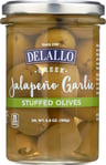 Delallo Garlic & Jalapeno Stuffed Green Greek Olives, 5.8 Oz