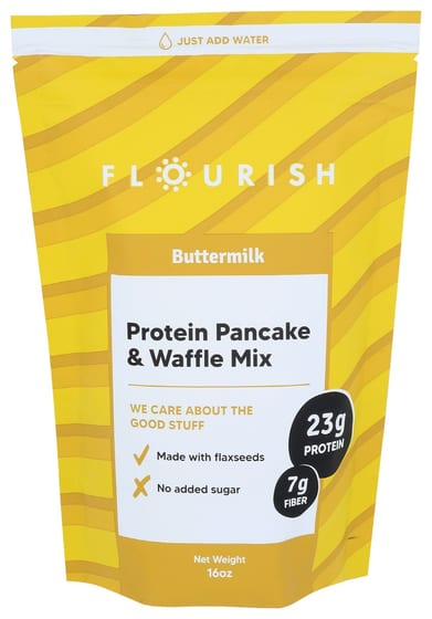 Flourish: Protein Pancake And Waffle Mix Buttermilk, 16 Oz