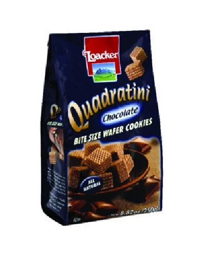 Loacker Quadratini Bite Size Chocolate Wafer Cookies  - Case Of 6 - 8.82 Oz