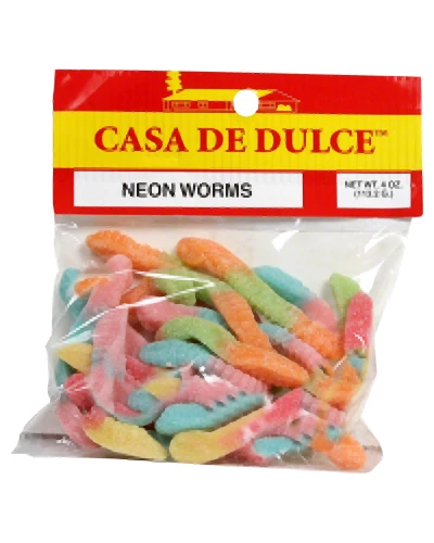 Casa De Dulce Neon Worms, 4 Oz