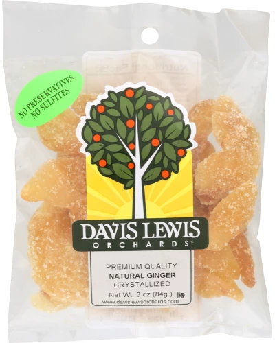 Davis Lewis Orchards Natural Crystallized Ginger, 3 Oz