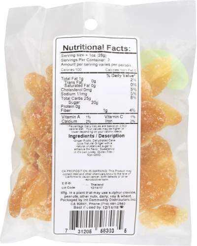 Davis Lewis Orchards Natural Crystallized Ginger, 3 Oz - Image 2