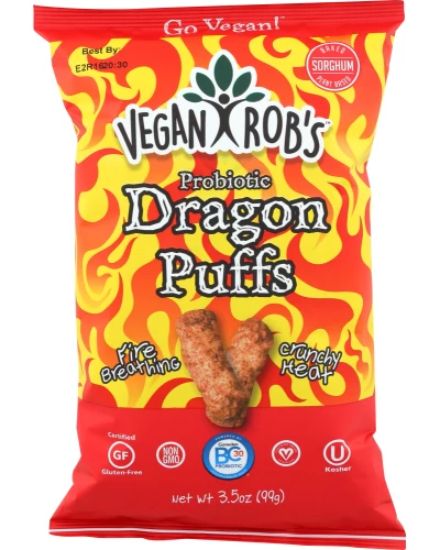 Veganrobs Probiotic Dragon Puffs, 3.5 Oz