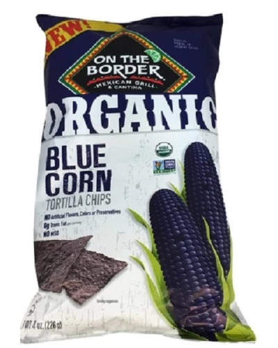 On The Border Chips Tortilla Blue Corn, 8 Oz