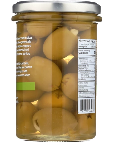 Delallo Garlic & Jalapeno Stuffed Green Greek Olives, 5.8 Oz - Image 4
