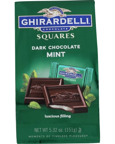 Ghirardelli Dark Chocolate Squares White Mint, 5.32 Oz