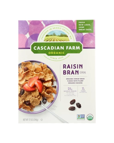 Cascadian Farm Organic Cereal - Raisin Bran - Case Of 10 - 12 Oz