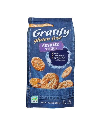 Gratify Pretzl Thins - Sesame - Case Of 6 - 10.5 Oz.