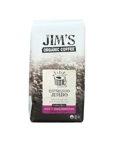Jim's Organic Coffee - Whole Bean - Espresso Jimbo - Case Of 6 - 11 Oz.