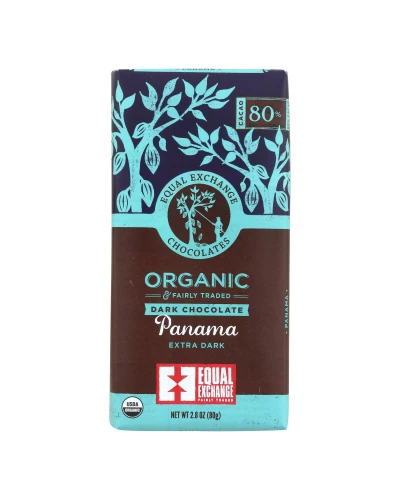Equal Exchange Organic Dark Chocolate Bar - Panama Extra - Case Of 12 - 2.8 Oz.