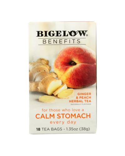 Bigelow Tea Tea - Ginger Peach Stedy Stomach - Case Of 6 - 18 Bag