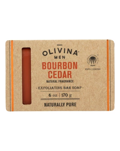 Olivina Men - Exfol Soap Bourbon Cedar - 1 Each - 6 Oz
