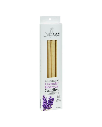 Wally's Natural Products Beeswax Candles - Lavender - 4 Pack