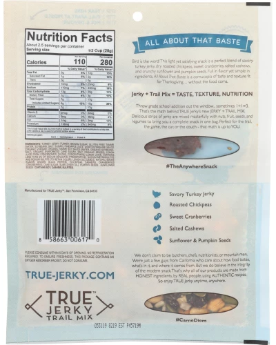 True Jerky: Trail Mix Savory Turkey Jerky, 2.5 Oz - Image 2