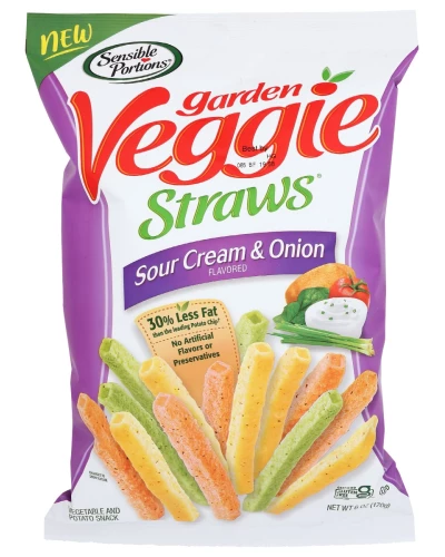 Sensible Portions: Straw Veg Sour Crm Onion, 6 Oz