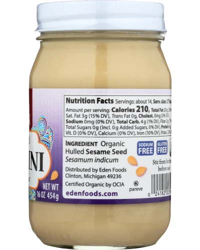 Eden Foods: Tahini Roasted, 16 Oz - Image 3