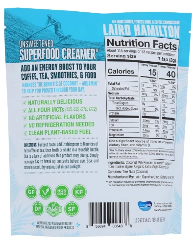 Laird Superfood: Creamer Unswtnd Suprfood, 8 Oz - Image 2