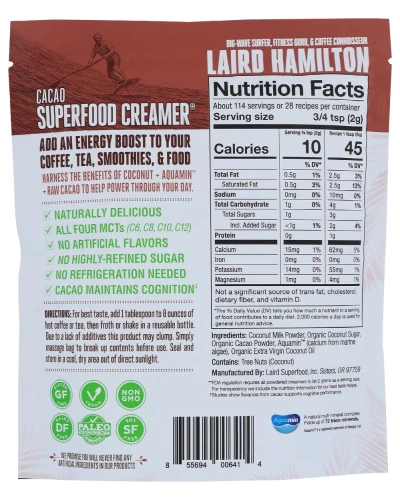 Laird Superfood: Creamer Cacao, 8 Oz - Image 4