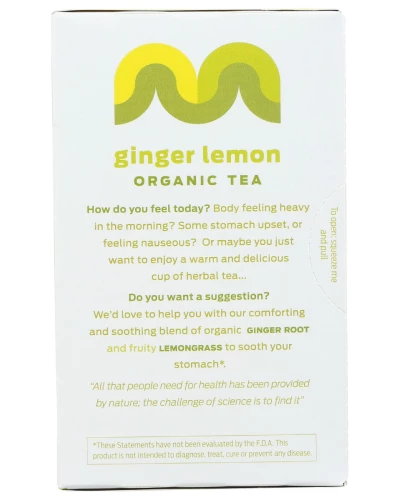 Helps: Organic Tea Ginger Lemon, 16 Bg - Image 2