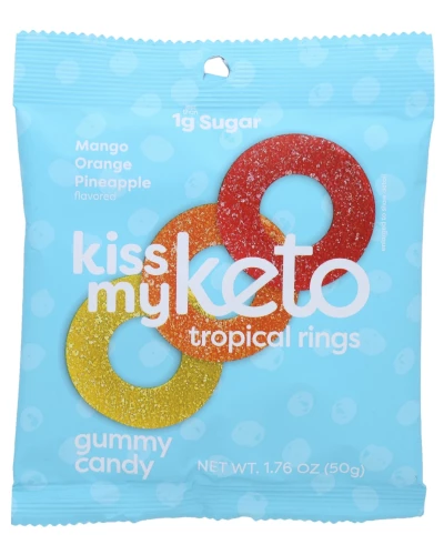 Kiss My Keto: Gummy Tropical Rings, 1.76 Oz