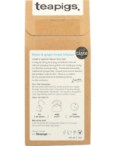 Teapigs: Tea Lemon Ginger, 15 Ea - Image 4