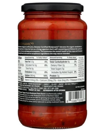Solspring: Porcini Mushroom Italian Pasta Sauce, 19.7 Oz - Image 4