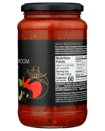 Solspring: Porcini Mushroom Italian Pasta Sauce, 19.7 Oz - Image 3