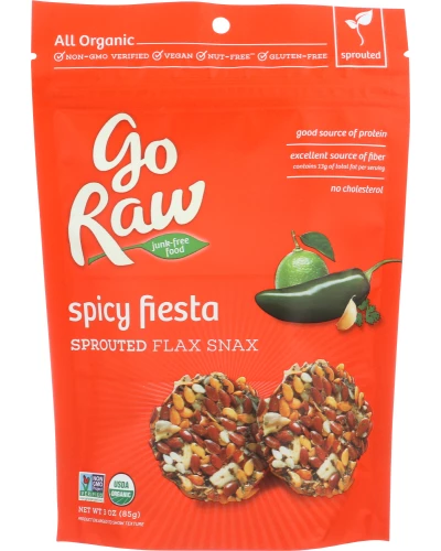 Go Raw: Organic Flax Snax Spicy Fiesta, 3 Oz
