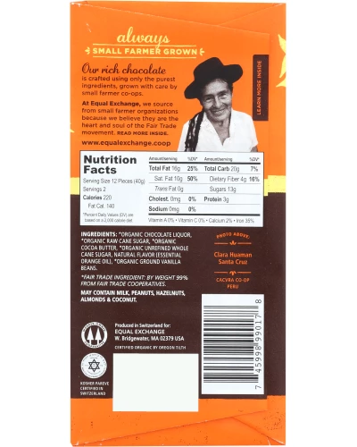 Equal Exchange: Chocolate Bar Dark Orange Organic, 2.8 Oz - Image 3