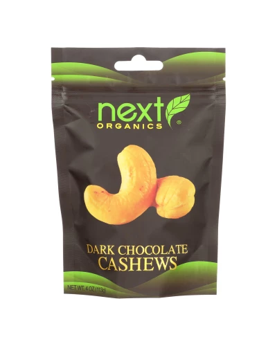 Next Organics Cashews, Dark Chocolate  - Case Of 6 - 4 Oz